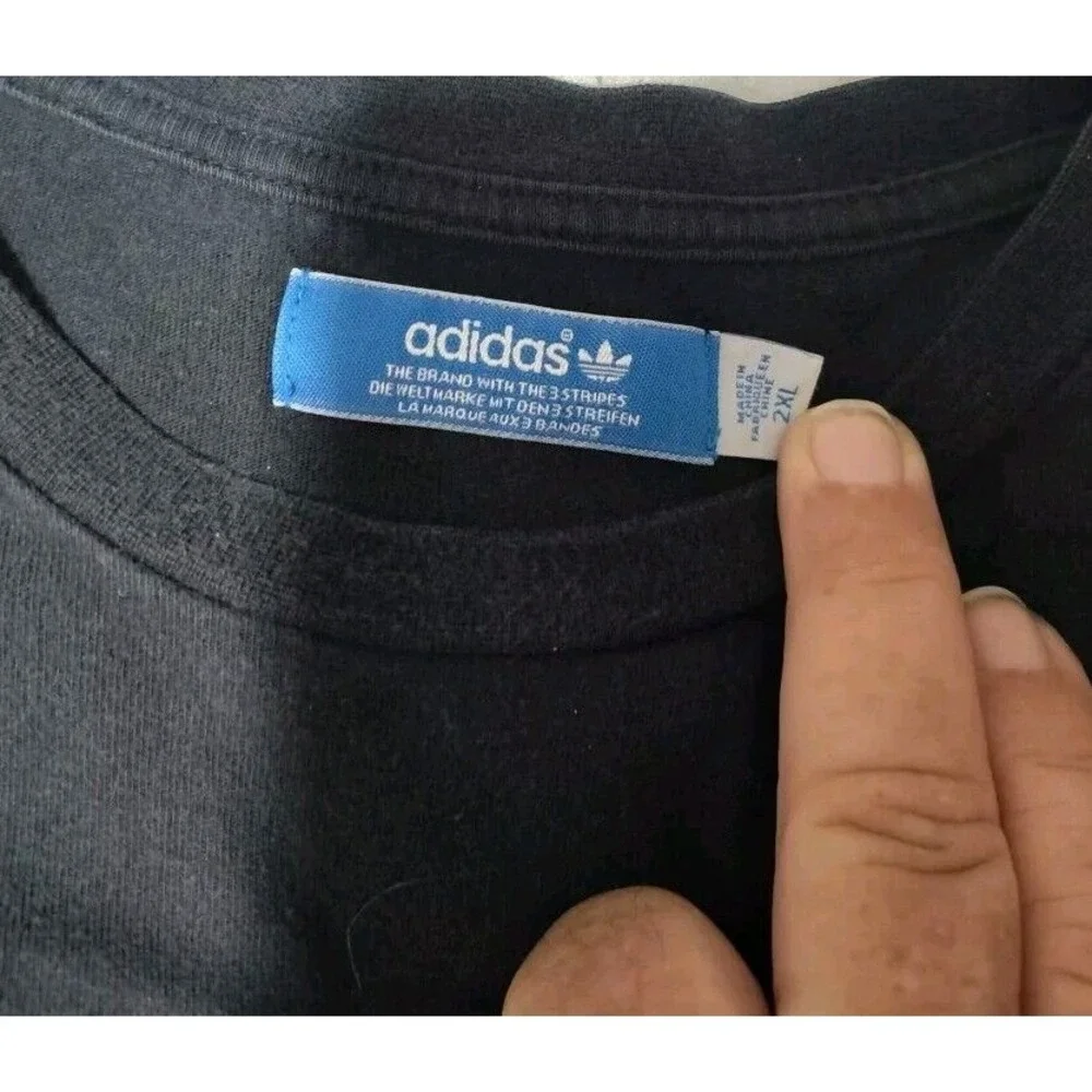 Adidas Originals Black‎ T Shirt Men's Size XXL Tiger Short Sleeve 3 Leaf FF
